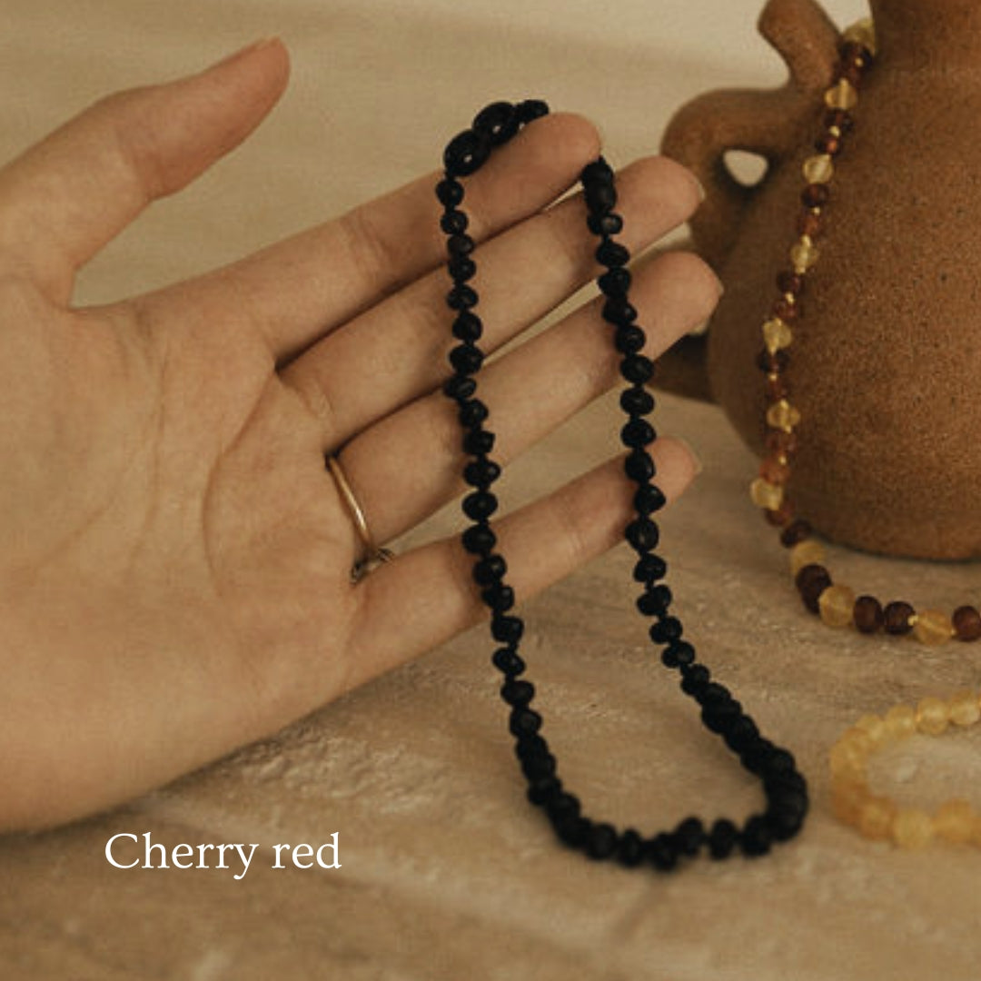 Teething Necklace/Bracelet/Anklet: Cherry Red