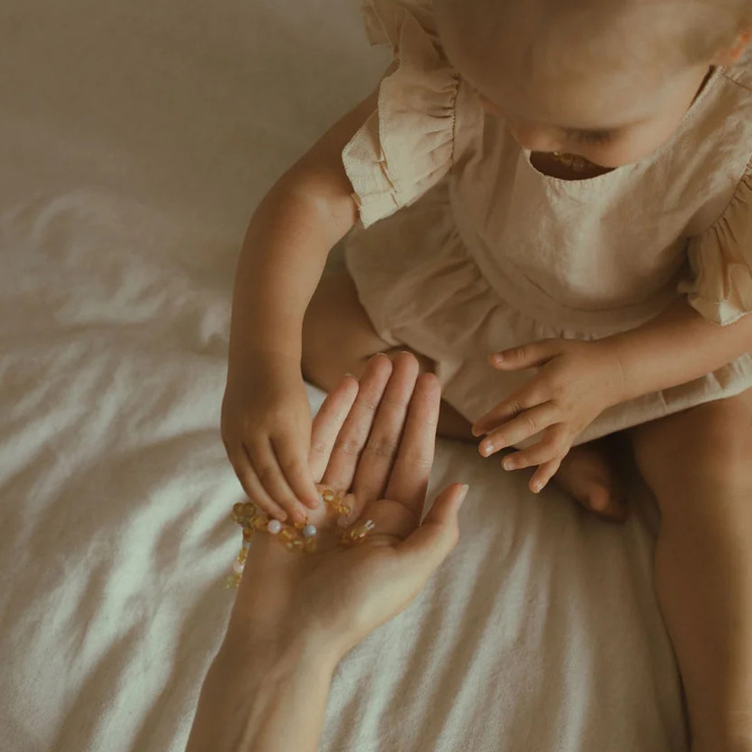 Teething Necklace/Bracelet/Anklet: Honey Love