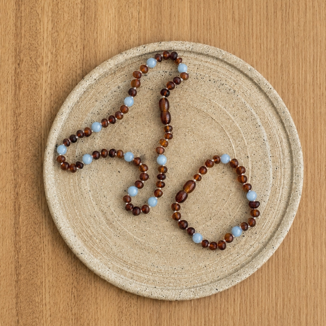 Teething Necklace/Bracelet/Anklet: Ocean Eyes