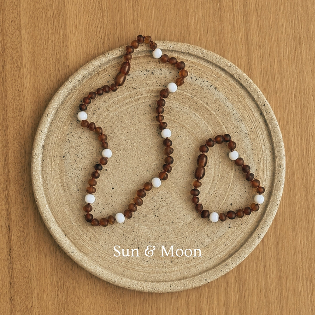 Teething Necklace/Bracelet/Anklet:  Sun & Moon